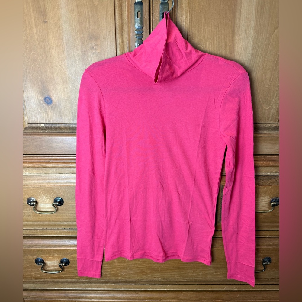J. Crew Pink Feather Jersey Lightweight Turtleneck